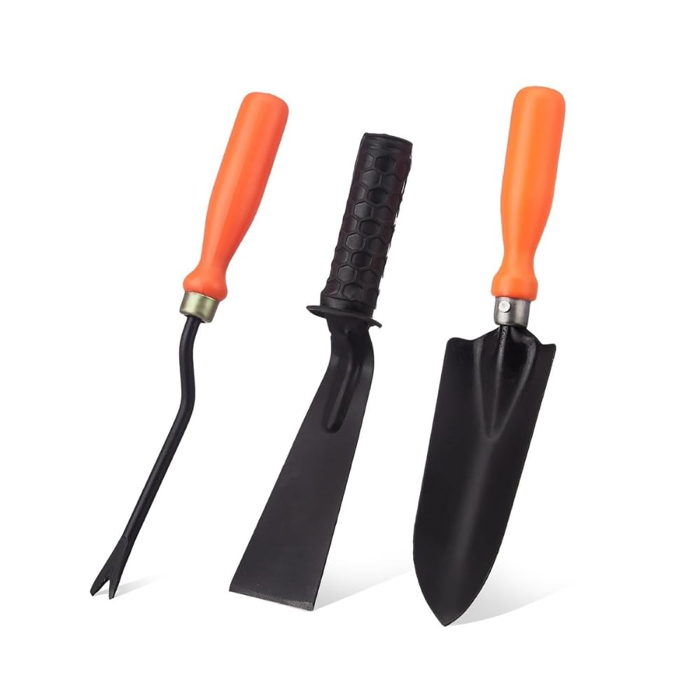 Kraft Seeds Home Tools: 7Pcs Gardening Tools Kit for Home Garden - Cultivator, Fork, Trowels, Weeder, Gloves, Pruner Cutter - Durable Stainless Steel Gardening Items for Indoor and Outdoor Use