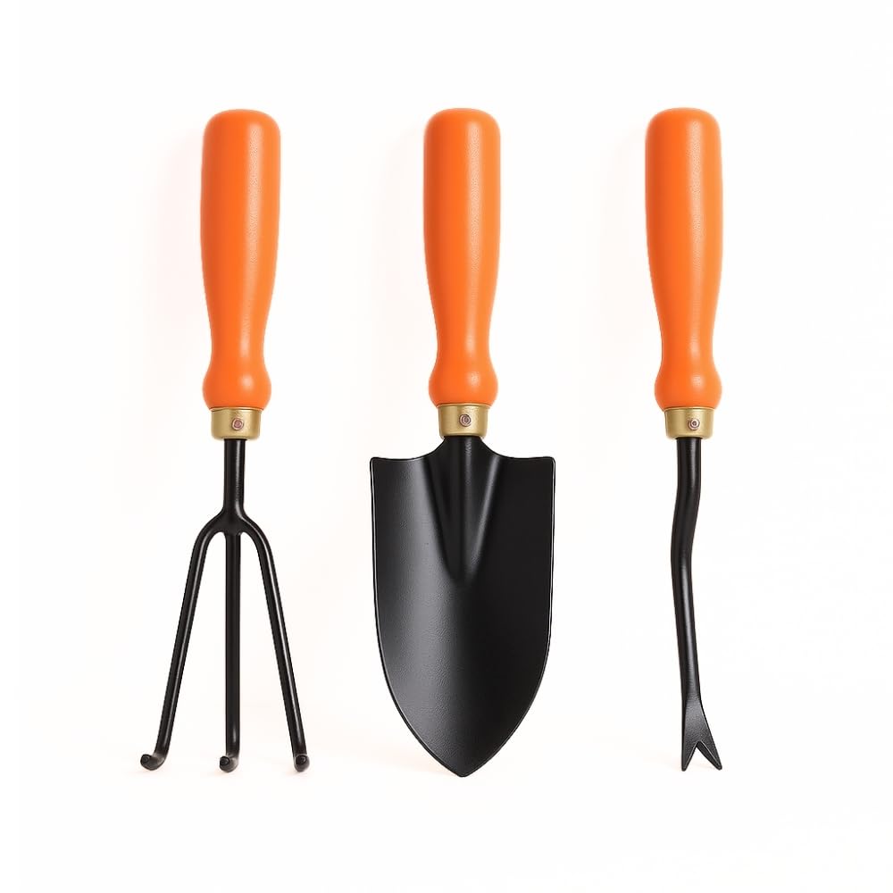 Kraft Seeds Home Tools: 7Pcs Gardening Tools Kit for Home Garden - Cultivator, Fork, Trowels, Weeder, Gloves, Pruner Cutter - Durable Stainless Steel Gardening Items for Indoor and Outdoor Use