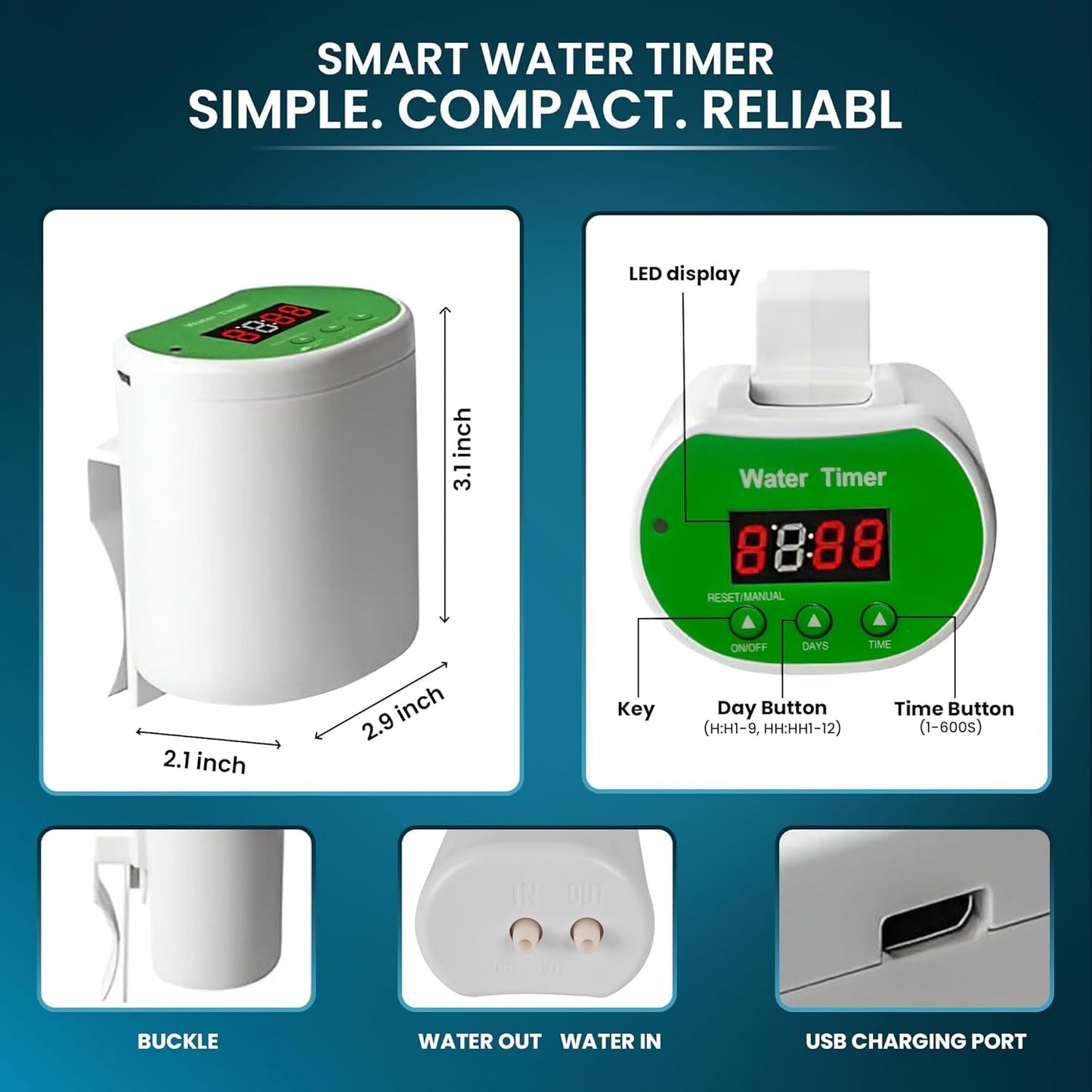 Blackt Electrotech BT29AD0I Automatic Plant Watering System – USB Rechargeable Drip Irrigation Kit with Smart Timer for 12 Indoor Potted Plants, Self-Watering Vacation Solution