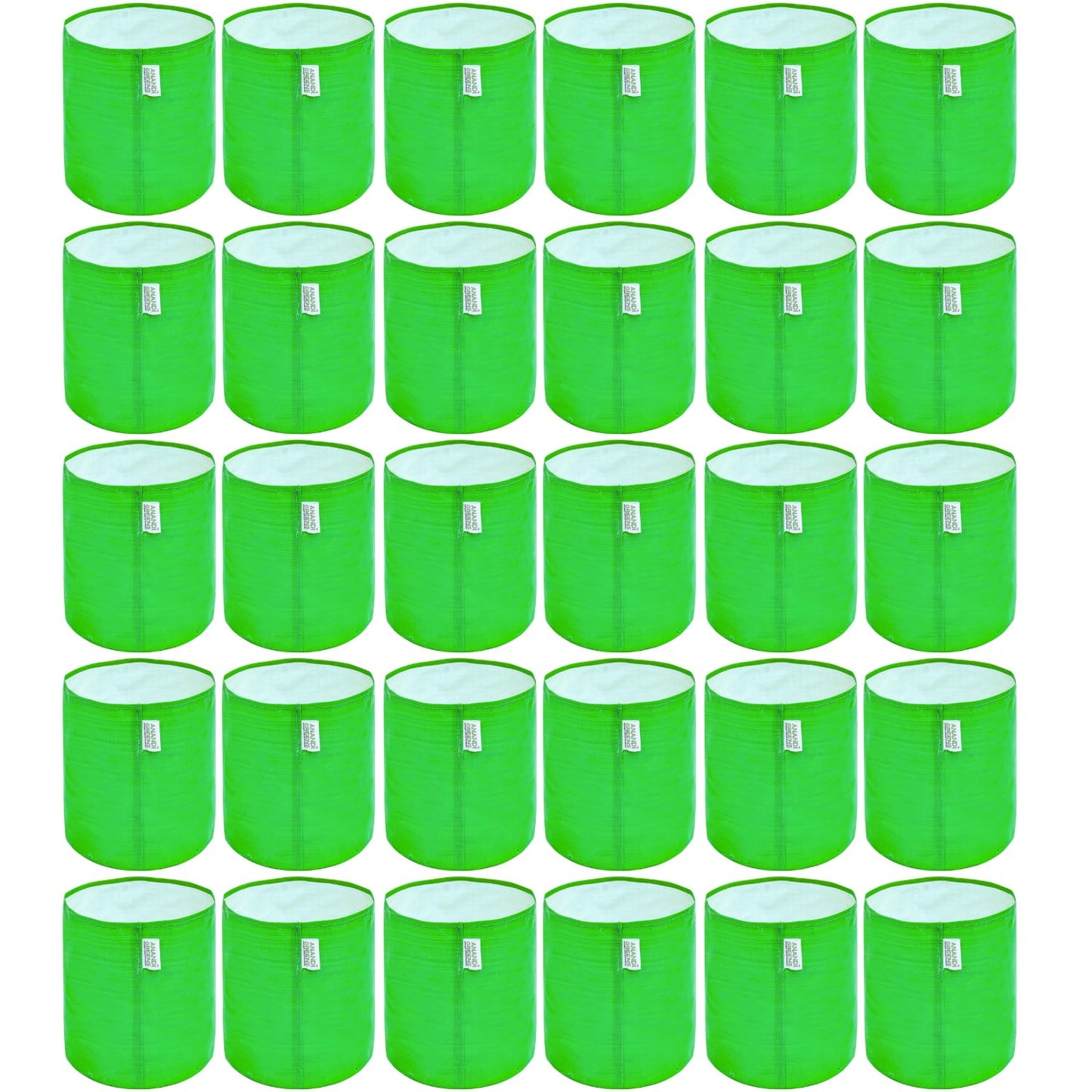 Anandi Green's Hdpe Uv Protected 260 GSM Round Green Colour Plants Grow Bags Suitable for Terrace and Vegetable Gardening 18x6 inch Pack of 4