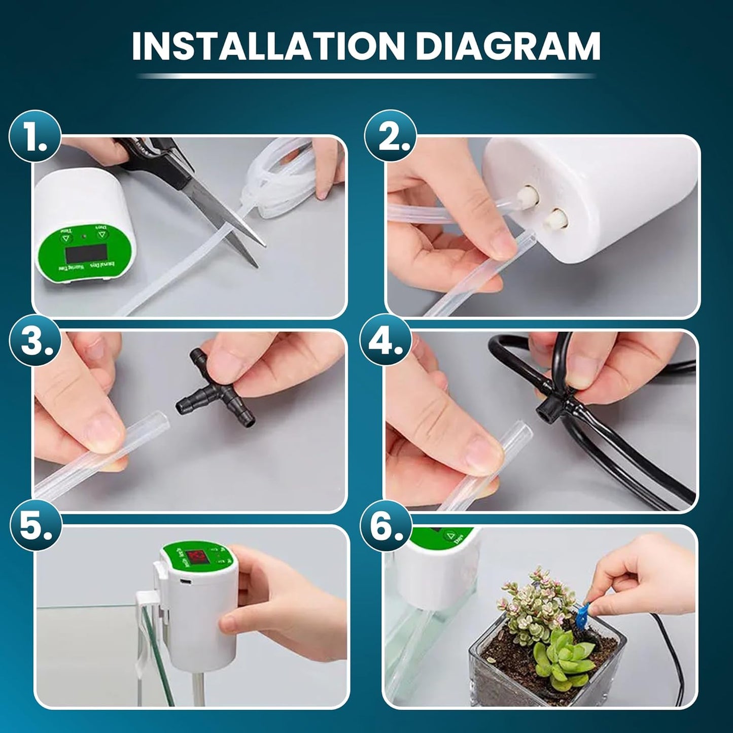 Blackt Electrotech BT29AD0I Automatic Plant Watering System – USB Rechargeable Drip Irrigation Kit with Smart Timer for 12 Indoor Potted Plants, Self-Watering Vacation Solution