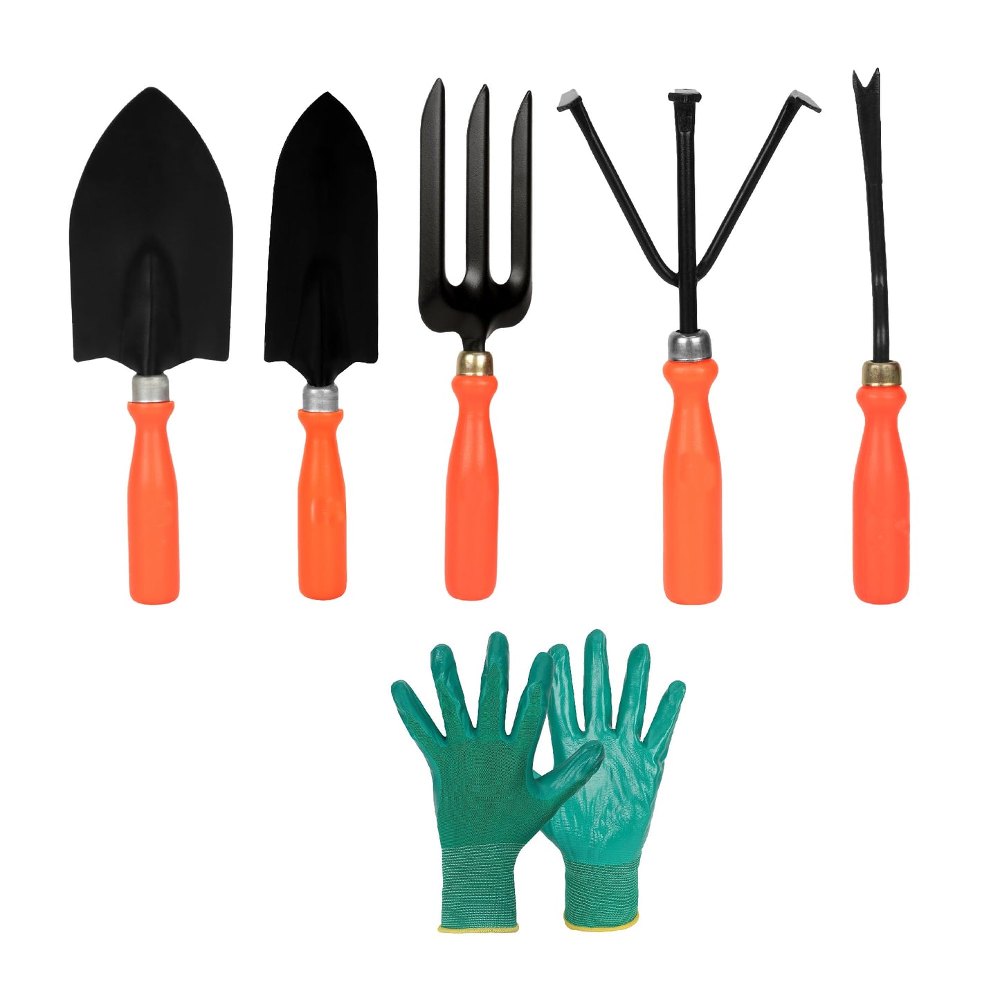 Kraft Seeds Home Tools: 7Pcs Gardening Tools Kit for Home Garden - Cultivator, Fork, Trowels, Weeder, Gloves, Pruner Cutter - Durable Stainless Steel Gardening Items for Indoor and Outdoor Use
