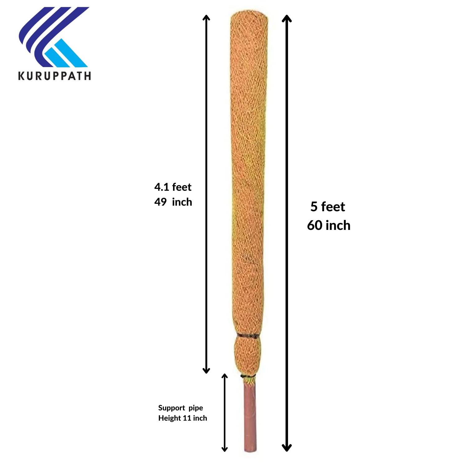 KURUPPATH GROUP Coir Moss Stick/Coco Pole for Climbing Indoor Plants (Pack of 8) (5 Feet)