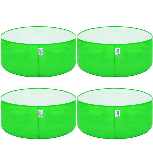 Anandi Green's Hdpe Uv Protected 260 GSM Round Green Colour Plants Grow Bags Suitable for Terrace and Vegetable Gardening 18x6 inch Pack of 4