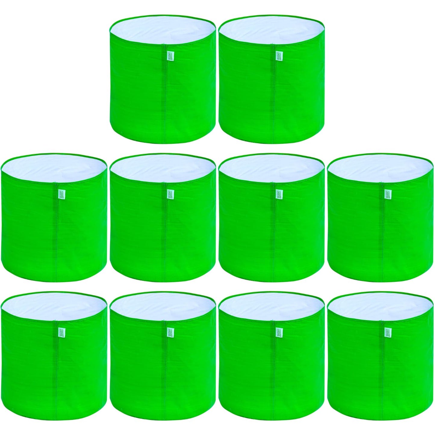Anandi Green's Hdpe Uv Protected 260 GSM Round Green Colour Plants Grow Bags Suitable for Terrace and Vegetable Gardening 18x6 inch Pack of 4
