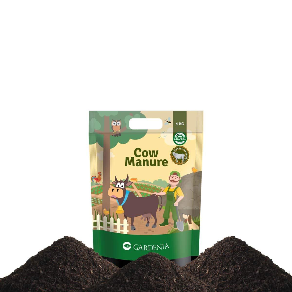 Ugaoo Cow Dung Manure Fertilizers for Plants & Home Gardening - 5 kg
