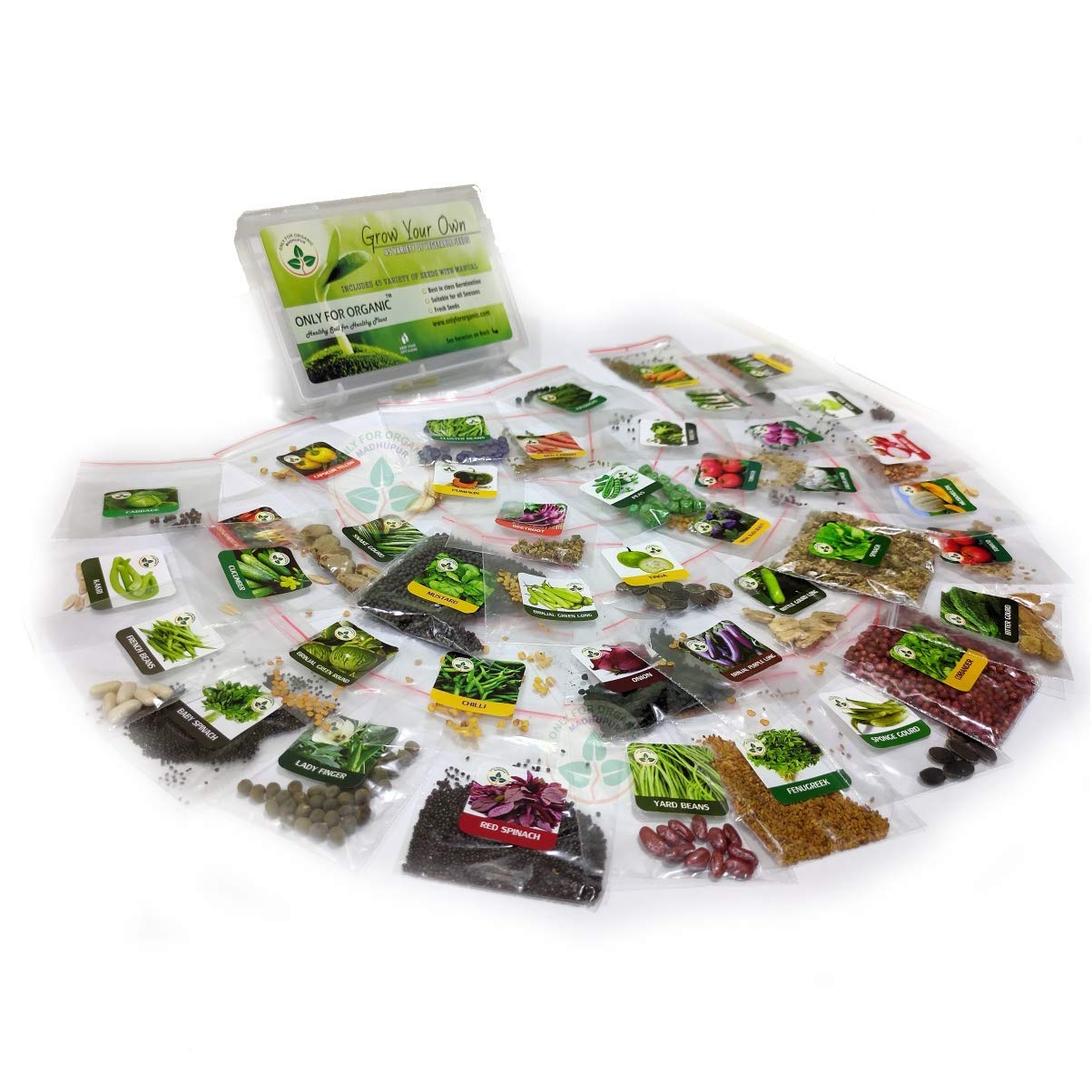 ONLY FOR ORGANIC 45 Variety Of Vegetable Seeds With Instruction Manual