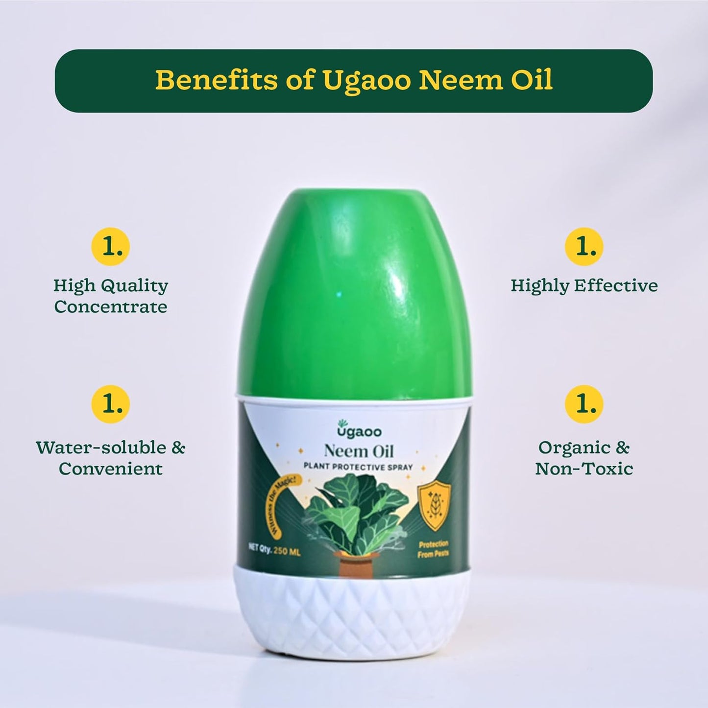 Ugaoo Neem Oil Spray for Plants & Garden - Highly Effective on Plant Insects (250 ml)