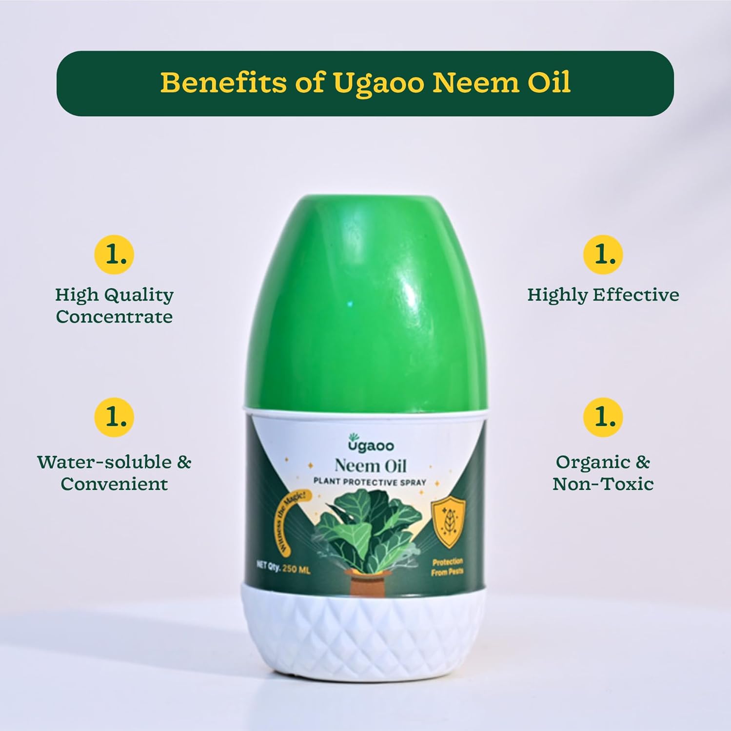 Ugaoo Neem Oil Spray for Plants & Garden - Highly Effective on Plant Insects (250 ml)