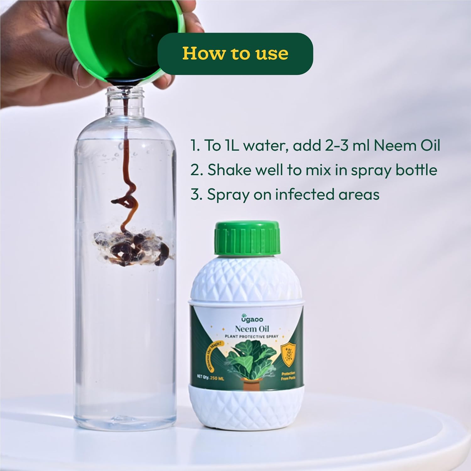 Ugaoo Neem Oil Spray for Plants & Garden - Highly Effective on Plant Insects (250 ml)
