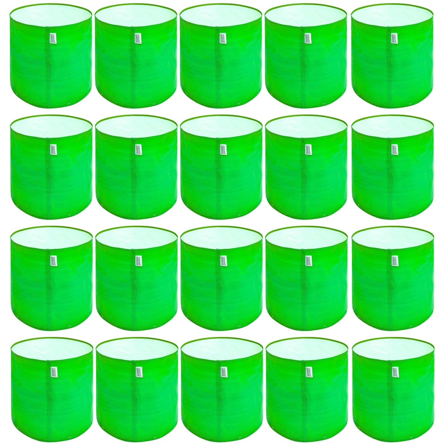 Anandi Green's Hdpe Uv Protected 260 GSM Round Green Colour Plants Grow Bags Suitable for Terrace and Vegetable Gardening 18x6 inch Pack of 4